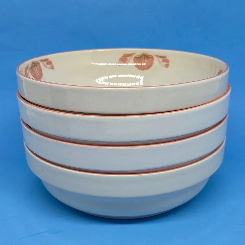 Sangostone Coquille Clam Seashell Soup Cereal Bowls Bowl 6.5 Inch Set Of 4